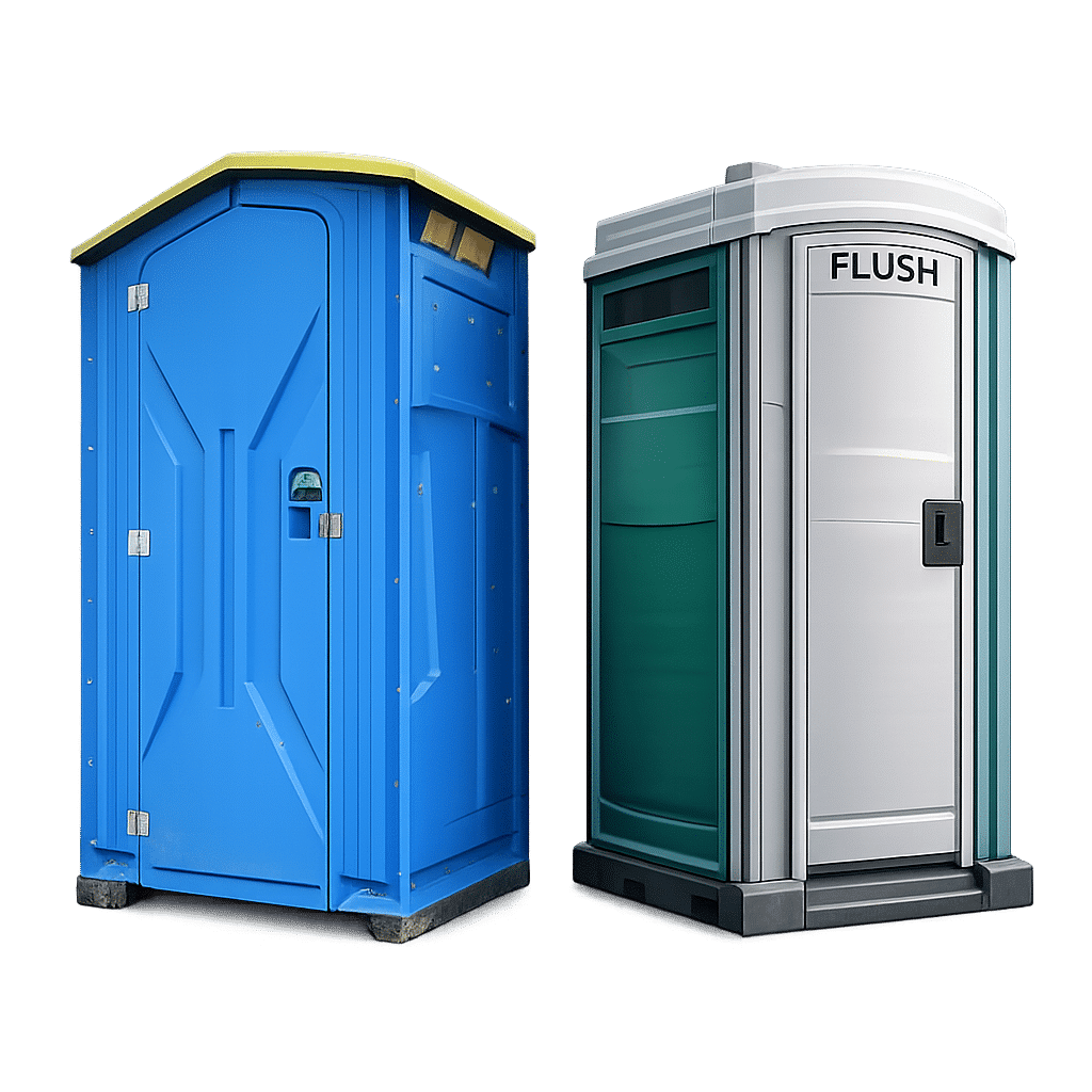 Opciones de baños portátiles para renta según el tipo de servicio requerido.